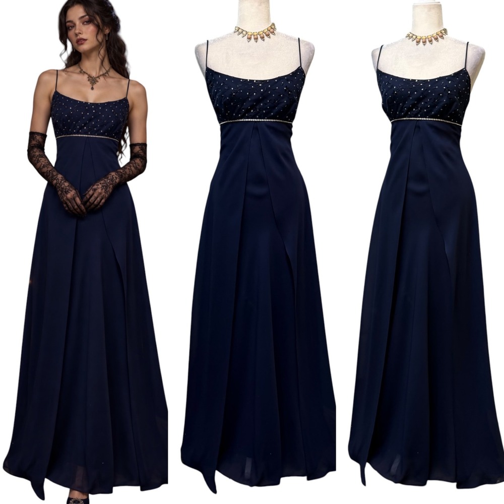 Vtg 90s Y2k Whimsigoth Womens L Dress Ethereal Victorian Romantic Formal Gown